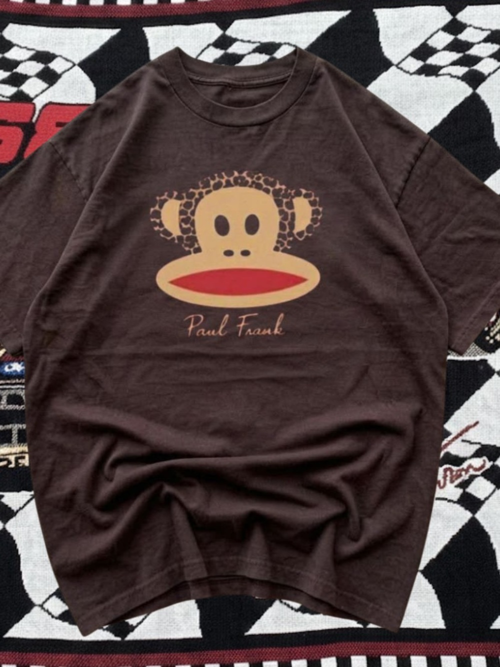 Gildan Brown Tee with Beige & Red Julius Monkey Graphic